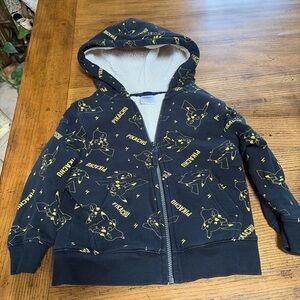 Pikachu Pokemon Black & Yellow Kids toddler Hooded Zip Jacket 4 Hanna Anderson
